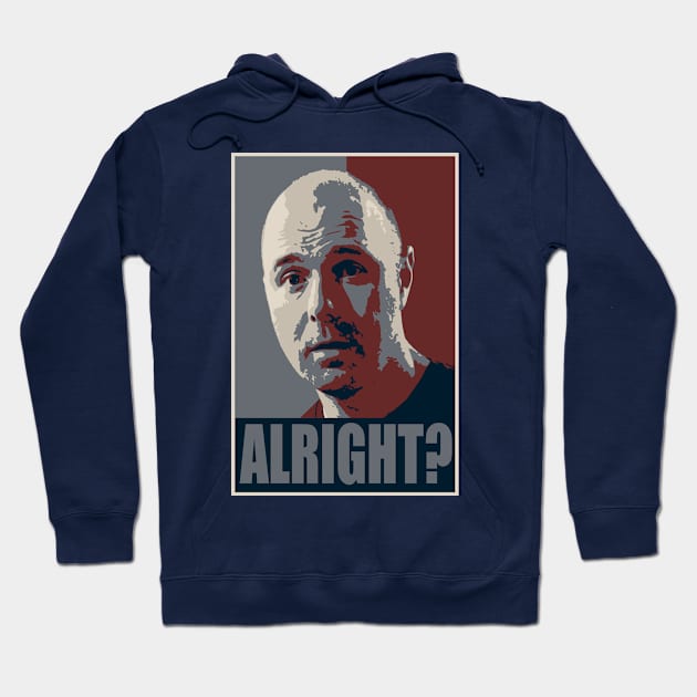 Karl Pilkington Alright? Hoodie by kurticide